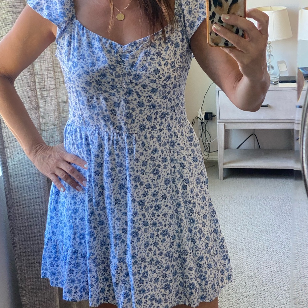 Hollister Blue Floral Mini Dress